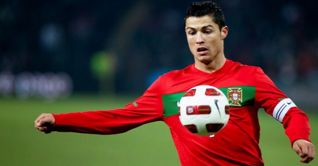 Christiano Ronaldo on the football field